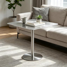 Modern Square/Round Bistro Table Indoor Outdoor Counter Height Bar Table Stainless Steels Coffee Table with Sturdy Base, for Garden Patio Cafe Dining Room Home(Square,40x40x95cm)