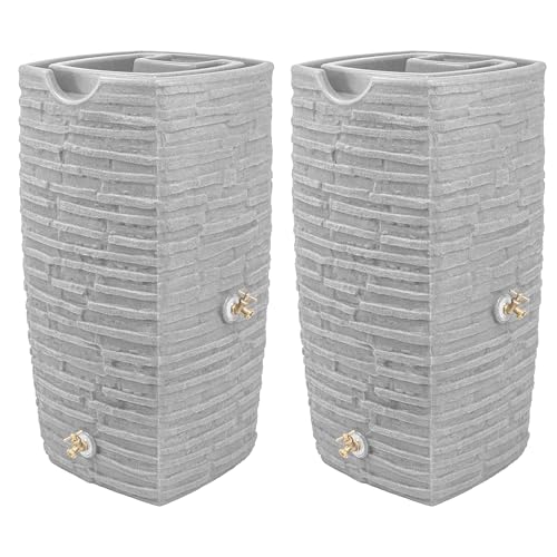 Good Ideas Impressions Riverwalk Rain Water Collection Barrel, 2 Pack