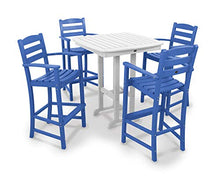 POLYWOOD® La Casa Café Bar Set, Pacific Blue/White