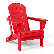 WestinTrends Malibu Malibu Outdoor Folding Poly Adirondack Chair (Set of 8), Red
