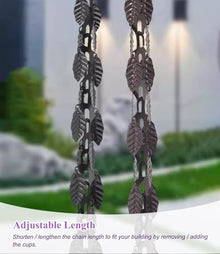 LZPHGB Metal Non-Rusting Rain Chain for Effective Eaves Drainage, Decorative Water Catcher Alternative to Downspouts, Enhances Porch Aesthetics,Black-7m (23ft)