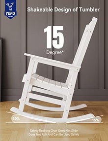 YEFU Outdoor Rocking Chair Set of 4 Heavy Duty White