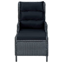 QINXIXINAIXI Reclining Patio Chair with Footstool Poly Rattan Dark Gray,Patio Dining Chairs,Garden Seat,Outdoor Chair for Outdoor Relaxation