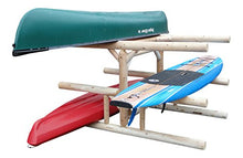 Log Kayak Rack 1 Paddle Boat Plus 2 Canoes Plus 2 Kayak or SUP Rack Natural