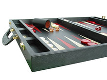 Zaza & Sacci Leather Backgammon Set 20" Black Case