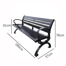 GAZOGJ Garden Benches Black Aluminum Alloy Park Chair Outdoor Bench Outdoor Leisure Backrest Bench Patio Seating,L