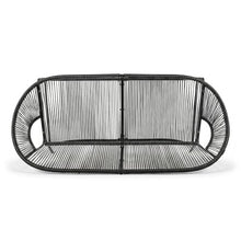 SRECELL Outdoor Wicker Loveseat Patio Furniture, PE Rattan Love Seat with Iron Frame, All-Weather Patio Bench Seating for Backyard, Balcony, Deck, Modern Outdoor Couch No Cushions,Black