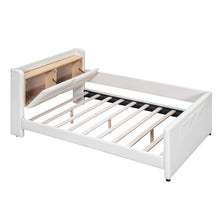 Brisca Full Size Upholstered Platform Bed with Storage and Guardrail Beige
