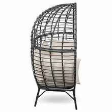 Alpine Corporation MHQ130 Indoor/Outdoor Double Seat Egg Chair w/Cushions, Versatile Patio & Sun Room Seating, 57" H, Black