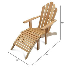 Windsor's Premium Grade A Teak Adirondack Chair w/Ottoman, 5 Yr Warranty, Teak Lasts A Lifetime.