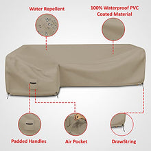 Covers & All L Shape Sectional Sofa Couches, 12 Oz Waterproof Sofa Cover, Tear & UV Proof Furniture Protector Cover with Handles & Air Pockets (Left Side Sofa, 90" x 120" x 33" x 35", Beige)