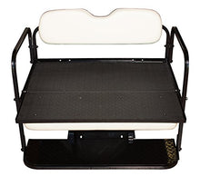 Performance Plus Carts EZGO TXT Golf Cart Rear Flip Seat Kit | Folding Steel Frame | White Cushions