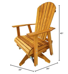 Kilmer Creek Rustic Finished 2 Foot Swivel-Base Fanback Adironack-Style Patio Fanback Glider, Amish Crafted