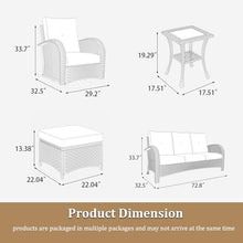 Aeeiua 6 Pieces Wicker Patio Furniture Set, Luxury Outdoor Conversation Set with High Back Swivel Rocker Chairs