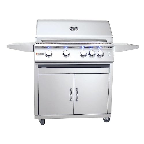 RCS Premier Series 32-Inch 4-Burner Natural Gas Grill with Rear Infrared Burner & Grill Lights - RJC32ALCK
