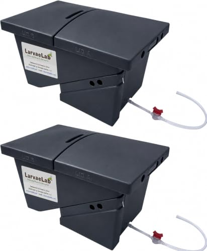 LarvaeLab Black Solider Fly Composter- Easy Set up Design, Efficient and Low -Maintenance, Turn Your Food Waste into Rich Organic Soil, high -Protein Animal Feed Two Sets
