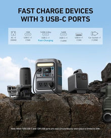 Anker SOLIX C300 Portable Power Station, 288Wh Solar Generator for Camping