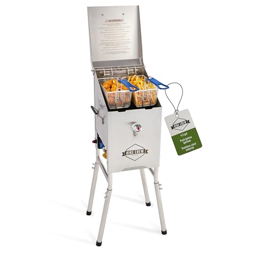 Hike Crew Outdoor Propane Deep Fryer, 57,000 BTU, 4-Gal, 2 Fry Baskets