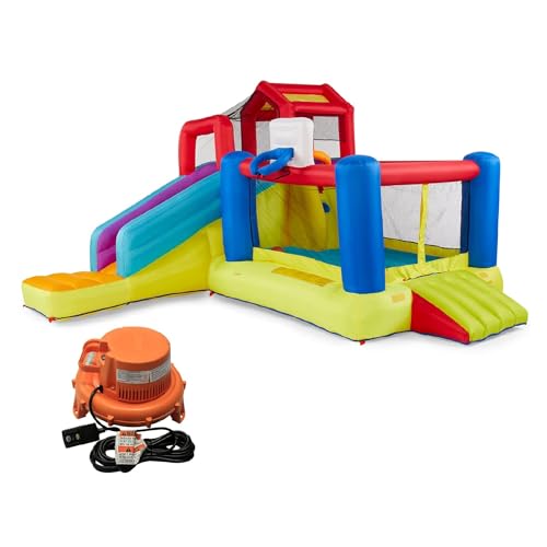 BANZAI Climb ’N’ Bounce House with Slides & Blower Multi