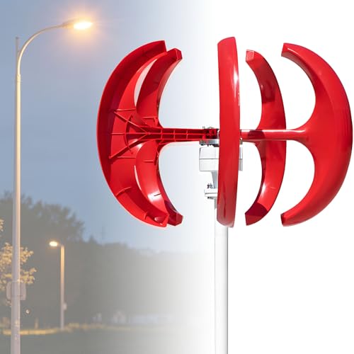 Wind Turbines for the Home Full Kit,Wind Generator for Home,Vertical Axis Wind Power Generation for Street Lights and Home Power Supply,5 Nylon Blades,Start-Up Wind Speed 1.5~2m/s 4000W-48V