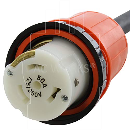 AC WORKS MSS2PR 6/4 SOOW NEMA SS2-50 50A 125/250V Marine Shore Boat Power Cord 75'