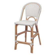 Home Square 25.5" Rattan Bistro Counter Stool in White - Set of 2