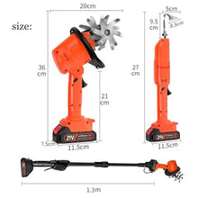 Electric Small Rotavator, Cordless Electric Garden Tiller, with Mini Digging Hoe & Telescopic Pole, 10cm Tilling Width, 10cm Working Depth, for Soil Preparation, Weeding