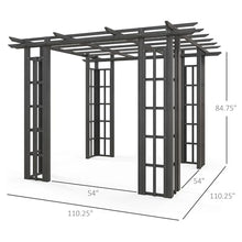 Outsunny 9' x 9' Vinyl Pergola Dark Gray