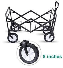 ZGLINMZ Garden Trolley Foldable Cart Heavy Duty Festival Trolley Pull Wagon Truck Transport Cart Collapsible with Brake Wheels 80 kg /176 Pounds Capacity