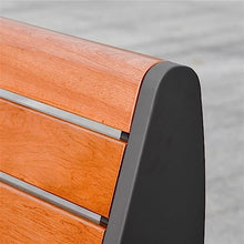 Park Patio Seat Outdoor Park Bench With Backrest, Solid Metal Frame And Solid Wood Seats, Modern Outdoor Leisure Chairs For Garden, Park, Country