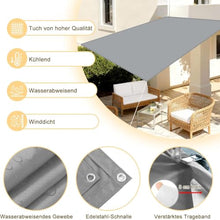 Light Gray Sun Shade Sail Rectangle 22x40 FT Waterproof Outdoor Sun Shade Sail 95% UV Block with Grommets for Patio Backyard Carport Garden