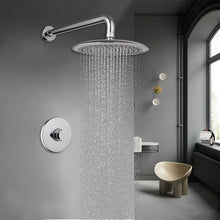 VYSLZ Chrome Commercial Outdoor Shower Kit: Wall Mounted Fixture System With Push Handle For Bathroom Or Beach Applications(B)