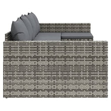 MNCVXAXG 2 Piece Patio Lounge Set with Cushions Gray Poly Rattan