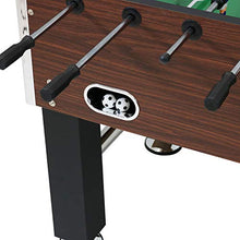 Sunnydaze Foosball Table with Folding Drink Holders - Faux Wood Brown