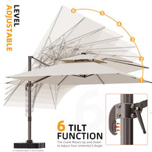ORYNTREX 10' X 13' Outdoor Patio Umbrella Large Rectangle Cantilever Umbrella Heavy Duty 360°Rotation Offset Umbrella for Garden Deck Pool Patio,Beige
