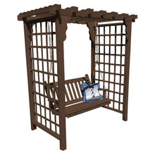 Keystone Amish Co. Bainbridge Cedar Arbor & Swing, 6-Foot, Walnut Stain