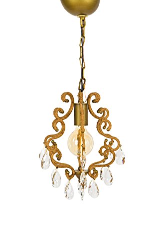 Manor Luxe Hanging Garden Crystal Chandelier 12 x 10 Inch - Metal, Crystal