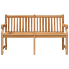Owoxanthellate 59" Extra Heavy Teak Wood Garden Bench Light Brown Rustic Outdoor Seating for Patio Porch Park Weather-Resistant Solid Wood 3-Person Long Seat