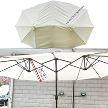 GFJYKDL Double-Sided Patio Umbrella Replacement Canopy - Waterproof Khaki Fabric for Cantilever Umbrella - Durable Parasol Cover for Outdoor Shade and Protect,Beige-270cm/9ft-12 Ribs
