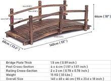 MKYOKO Garden Bridges with Safety Rails Stained Finished Wood Decorative Pond Bridges for Backyard/Cream/Farm, Outdoor Yard Walkway Path Arch Bridge