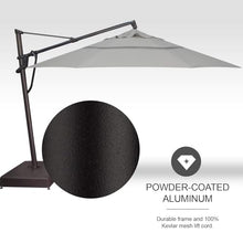 Treasure Garden 13' AKZ PLUS Cantilever Patio Umbrella – Spectrum Indigo Canopy, Black Frame, 360° Rotation & Multi-Angle Tilt, Powder-Coated Aluminum, Umbrella Base w Weights Picnic Patio Furniture