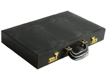 Zaza & Sacci Leather Backgammon Board Set Large Black Lizard II
