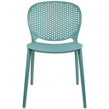 2xhome Set of 4 Patio Dining Chairs | Modern Stackable Outdoor Pool Side Chair | Weather Resistant Plastic for Yard, Porch, Balcony, Kitchen, Teal