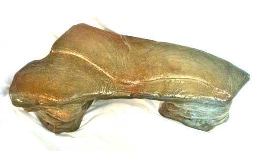 Athena Garden Inc. Cast Stone Petrified Rock Bench Outdoor Garden Decor Natural