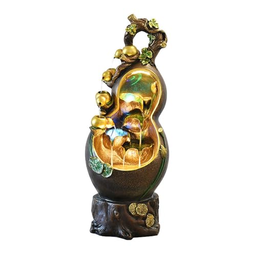 Outdoor Water Fountain Lucky Gourd Flowing Water Fountain, Circulating Fountain, Living Room Balcony Courtyard Landscape Floor-Standing Decorations, for Garden, Patio, Backyard, Pool, Office, Home Dec