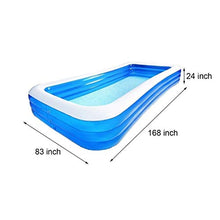 Rsmmpqa Outdoor Large Thickened Swimming Pool Anti-Slippery Foldable Swimming Pool Swimming Pool Water Fun Bathtub (168x83x24 inch) Backyard Water Party