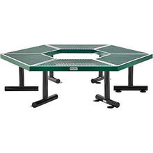 Global Industrial Hexagon Outdoor Tree Bench Expanded Metal 73" L x 63" W x 18" H Green