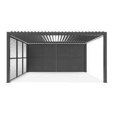 ALEKO Aluminum Pergola Privacy Wall Panel for ALEKO Titan 12x16 Pergolas, Adjustable Louvered Privacy Screen, Powder-Coated Aluminum Alloy Construction, Dark Gray