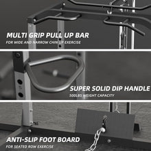 VANSWE Power Rack Olympic Power Cage Home Gym Equipment Black&Silver
