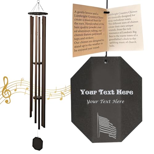 Lambright Chimes Grandfather Clock Extra Large Personalized Wind Chime, Custom Windchimes for Memorial, Sympathy, Loss, Anniversary for Wife, Friend, Mother, Grandmother, Pet - Made in America
